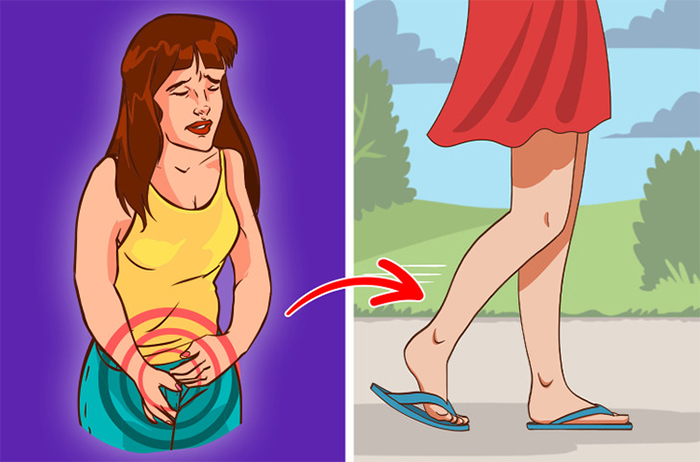 Đi chân trần giảm đau bụng kinh